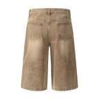 Men's Worn Denim Cargo Pants Shorts