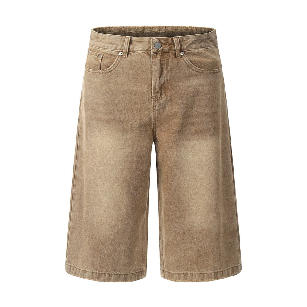 Men's Worn Denim Cargo Pants Shorts