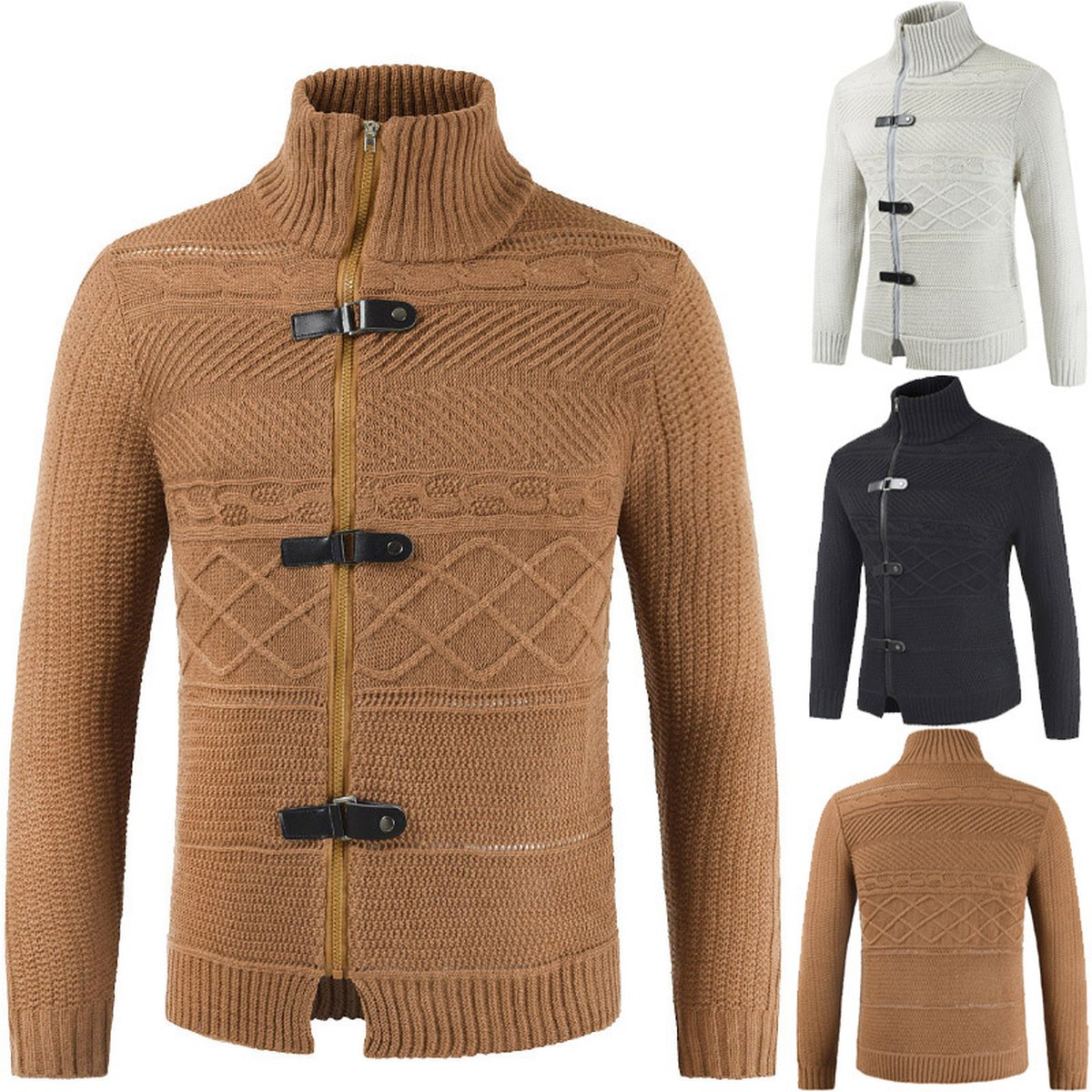 Men's Zipper Cardigan Sweater