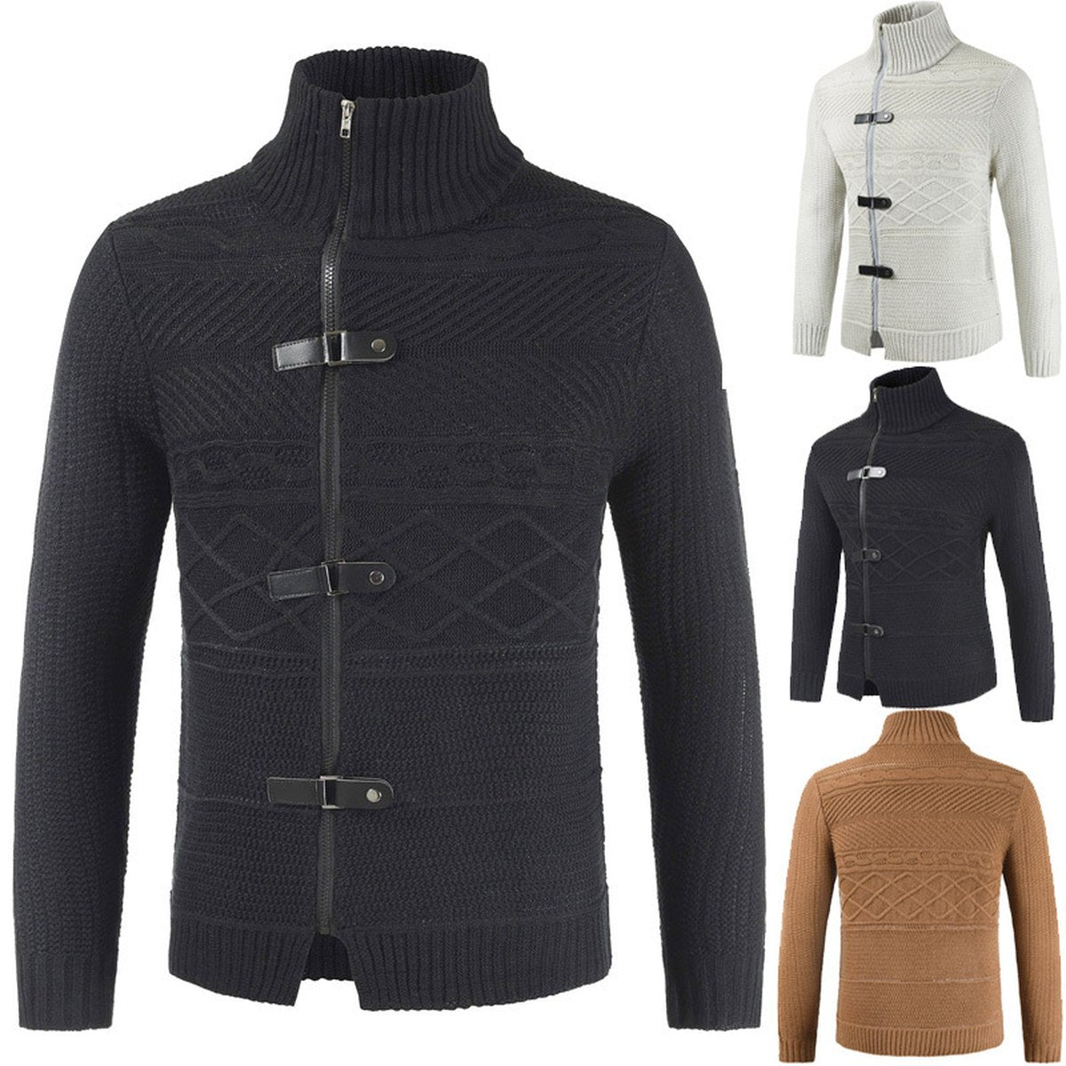 Men's Zipper Cardigan Sweater