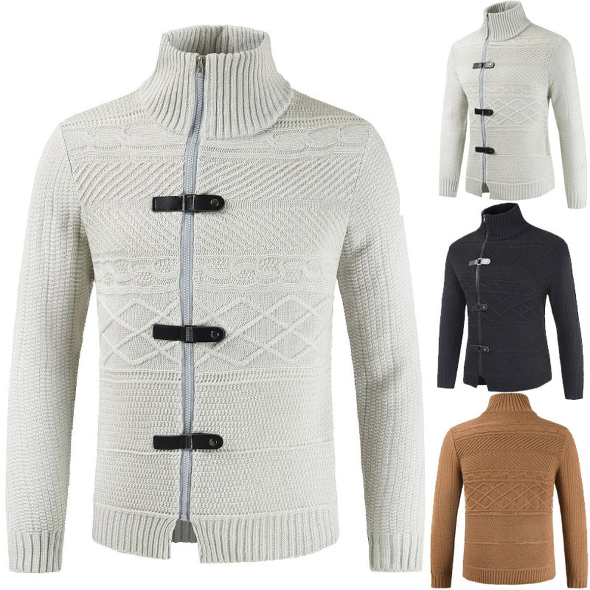 Men's Zipper Cardigan Sweater