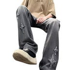 Men's Zipper Loose Denim Trousers