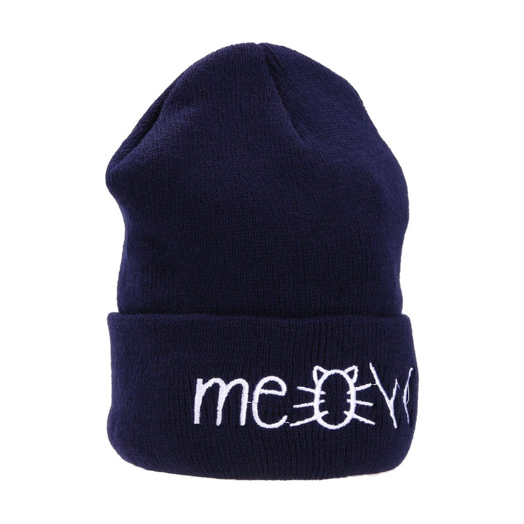 Meow Casual Hip Hop Hats Knitted Wool