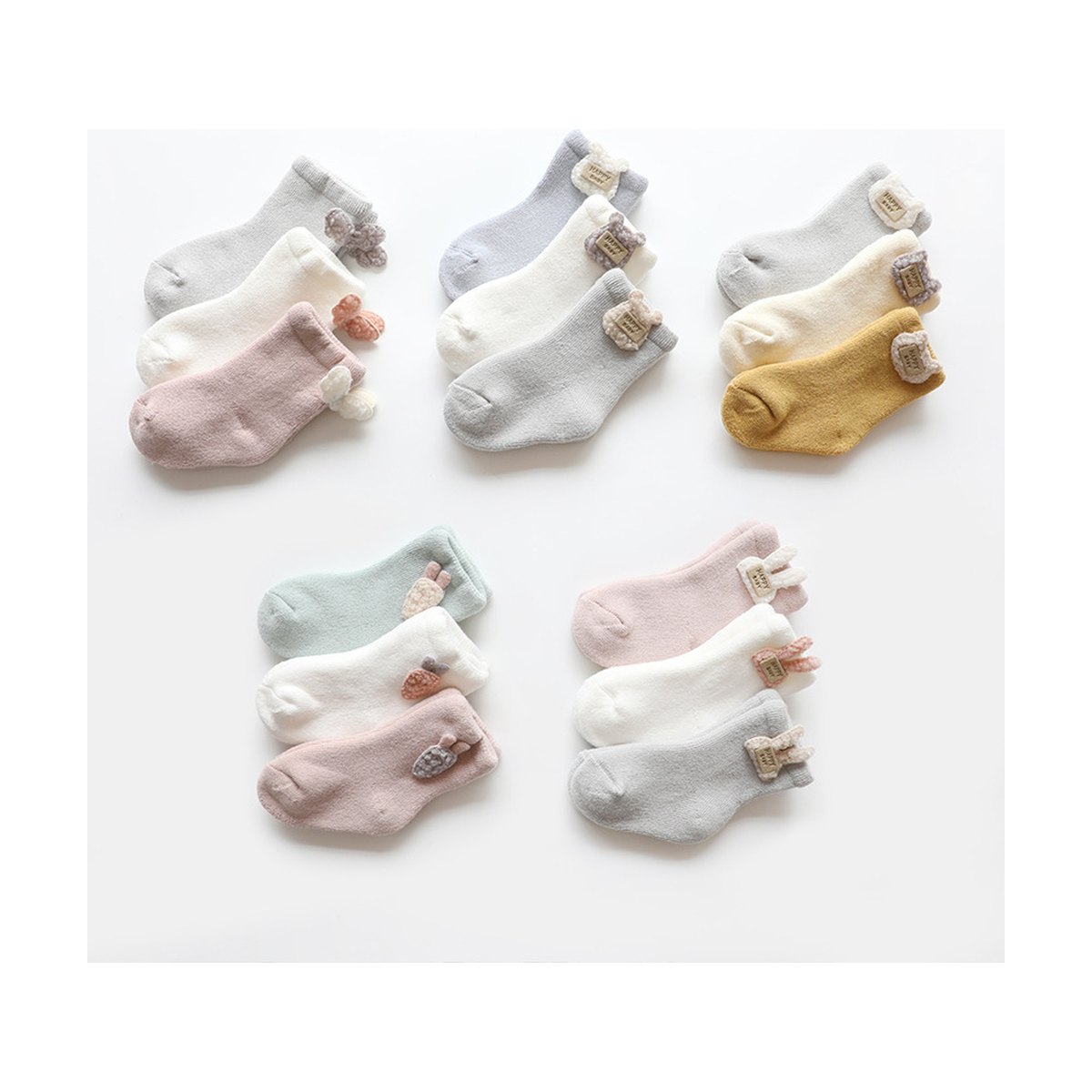 Mesh Cartoon Twist Striped Baby Socks
