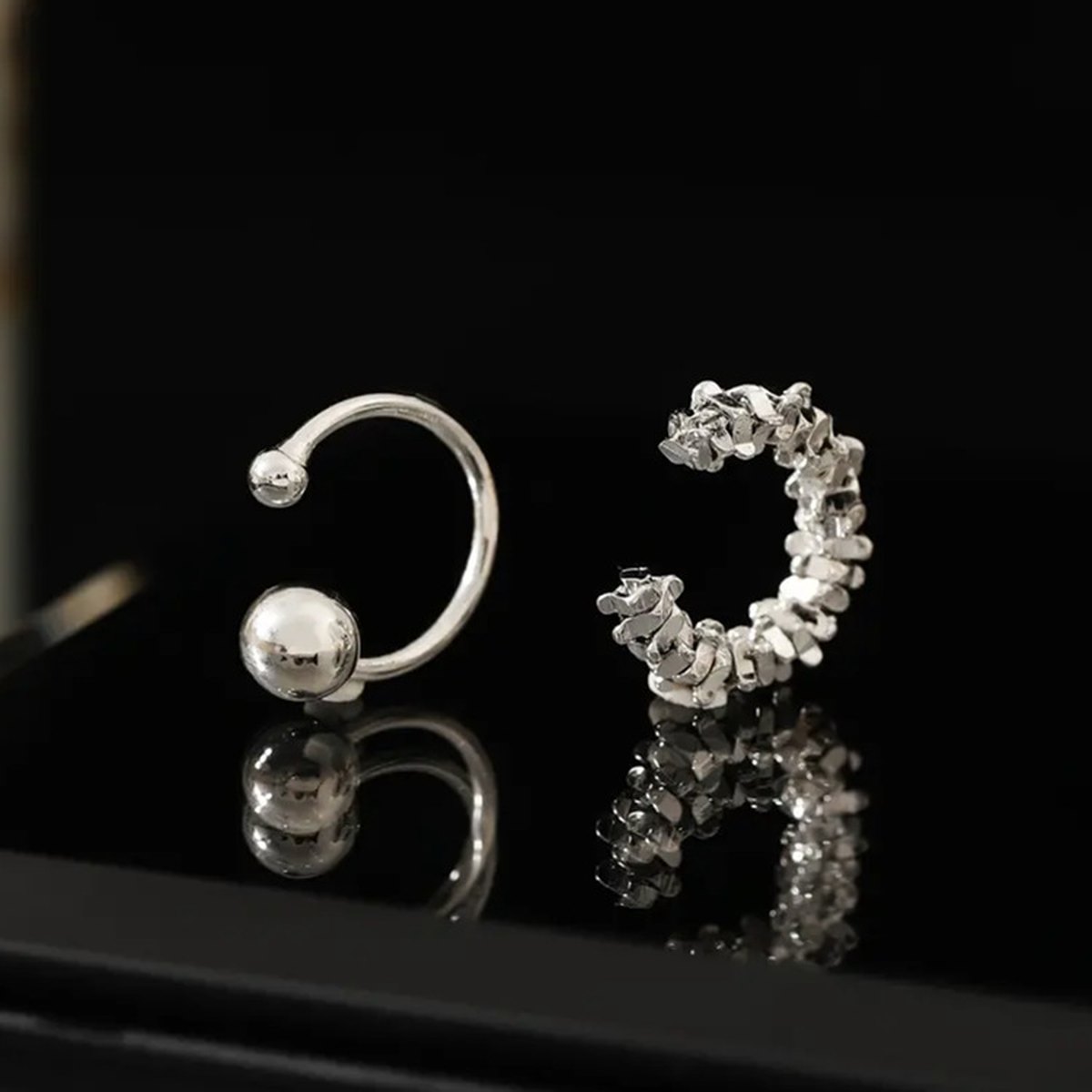 Metal Asymmetric Ear Cuff Earrings