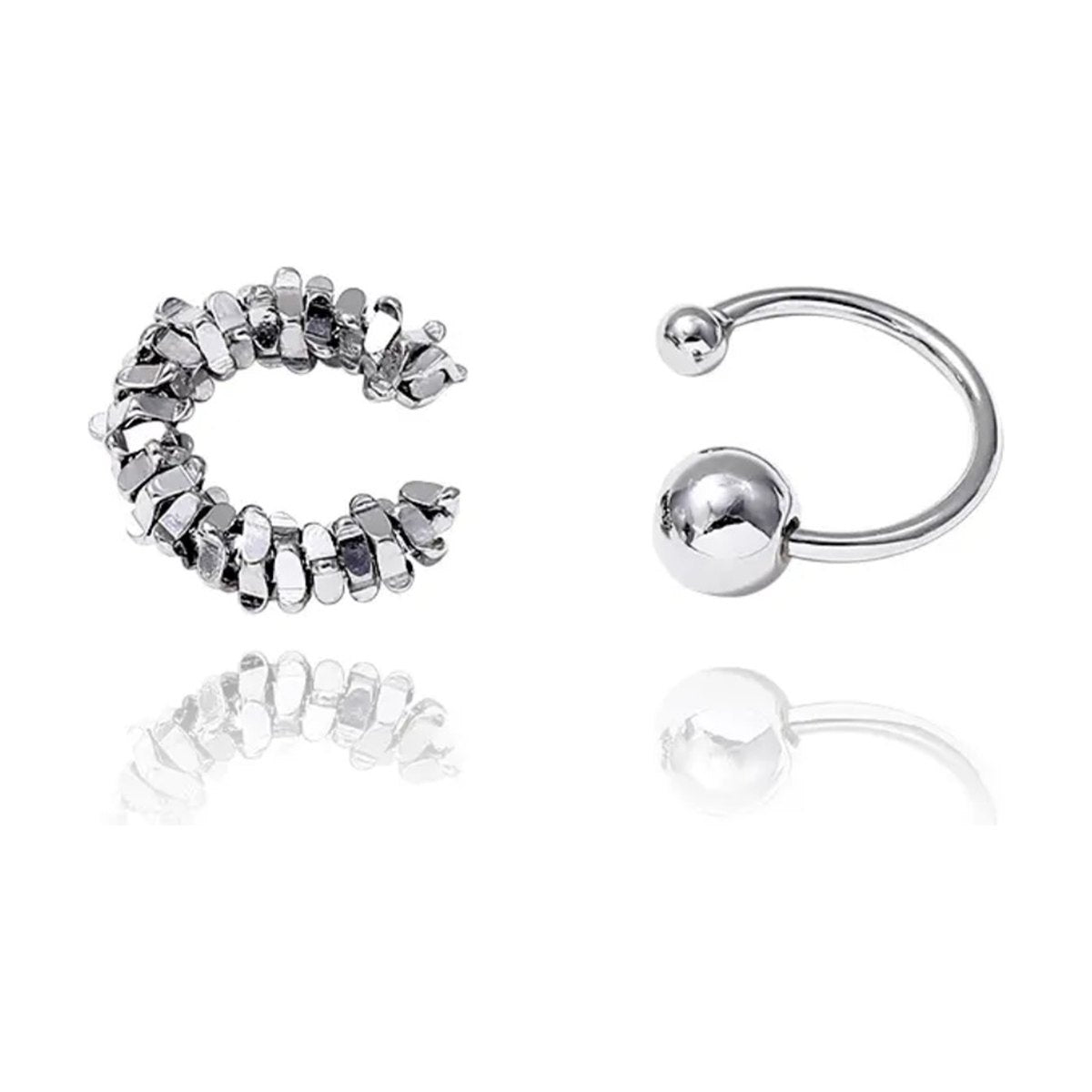 Metal Asymmetric Ear Cuff Earrings