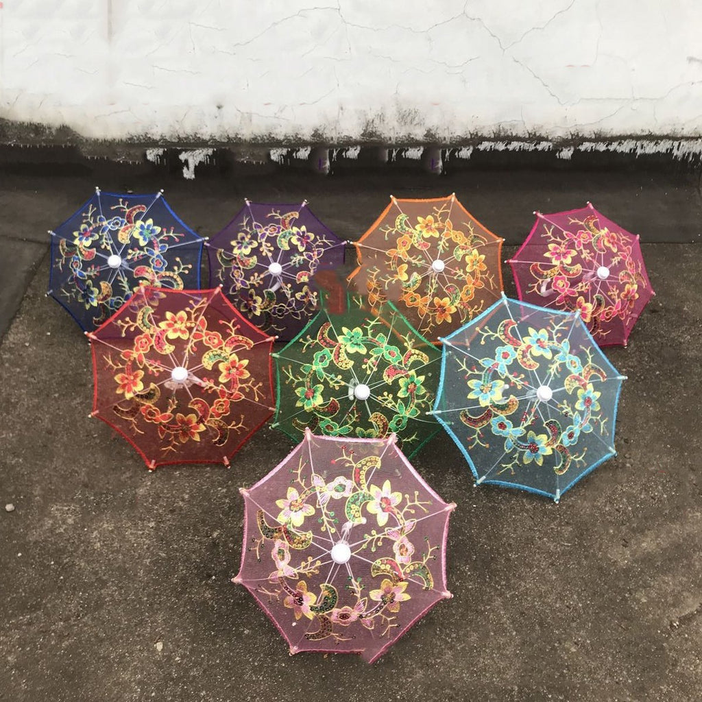 Mini Small Sized Lace Umbrella Embroidered Craft