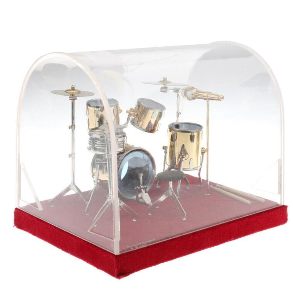 Miniature Copper Drum Set Music Model Dollhouse