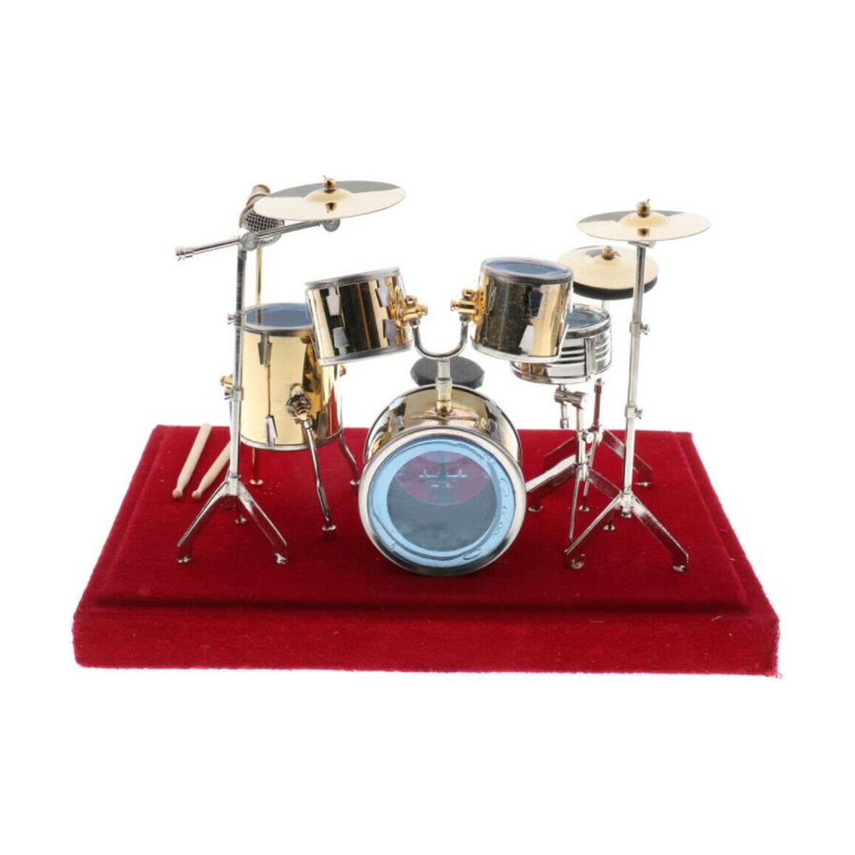 Miniature Copper Drum Set Music Model Dollhouse