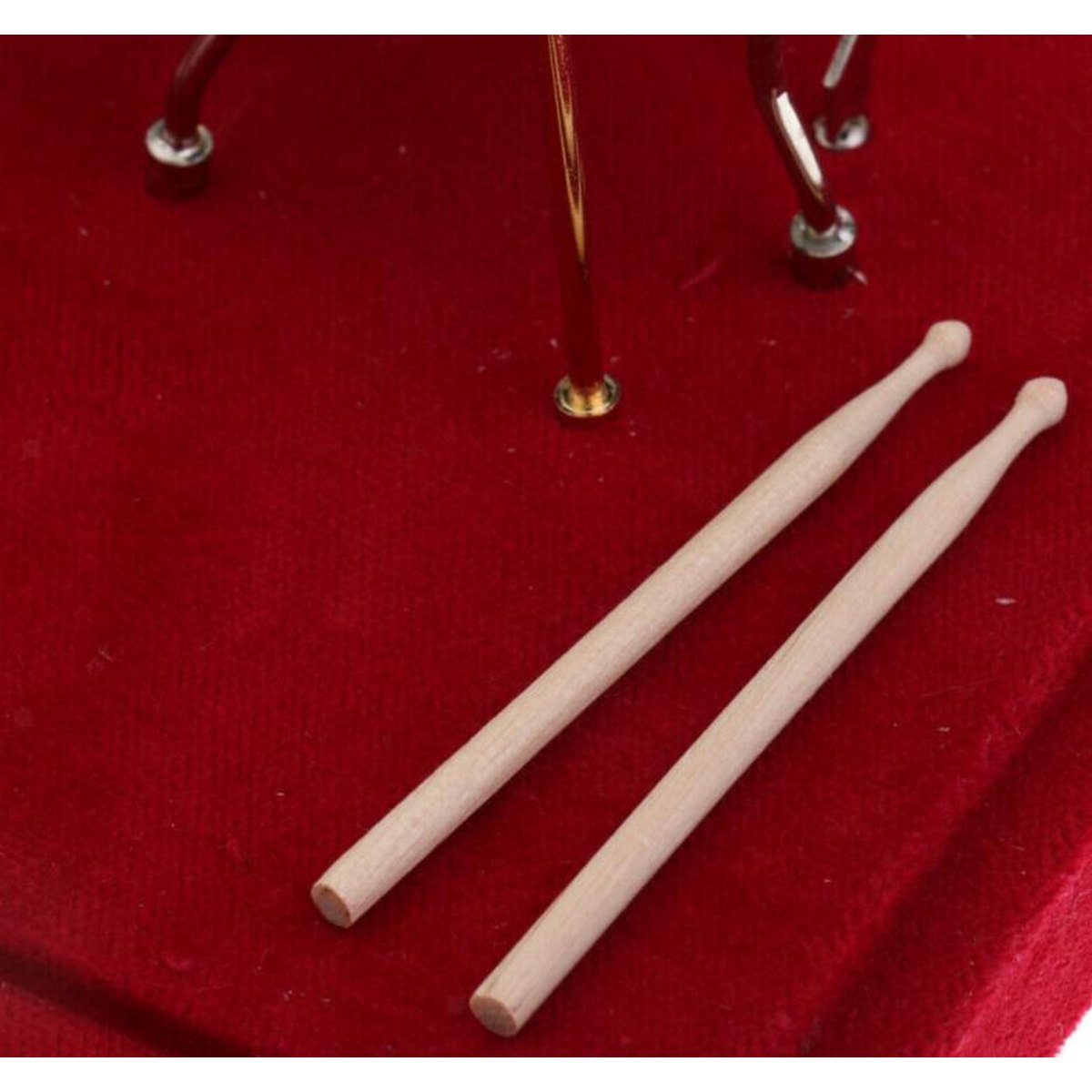 Miniature Copper Drum Set Music Model Dollhouse