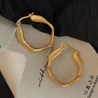 Minimalist Hexagonal Hoop Earrings