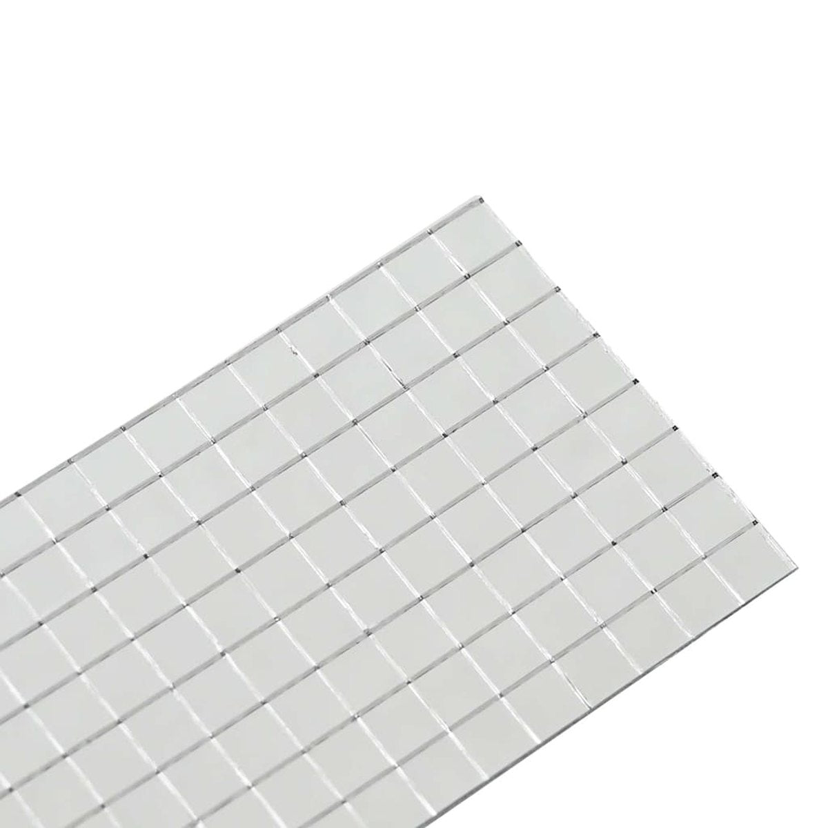 Mirror Mosaic Tile Geometric 3 Pcs Silver