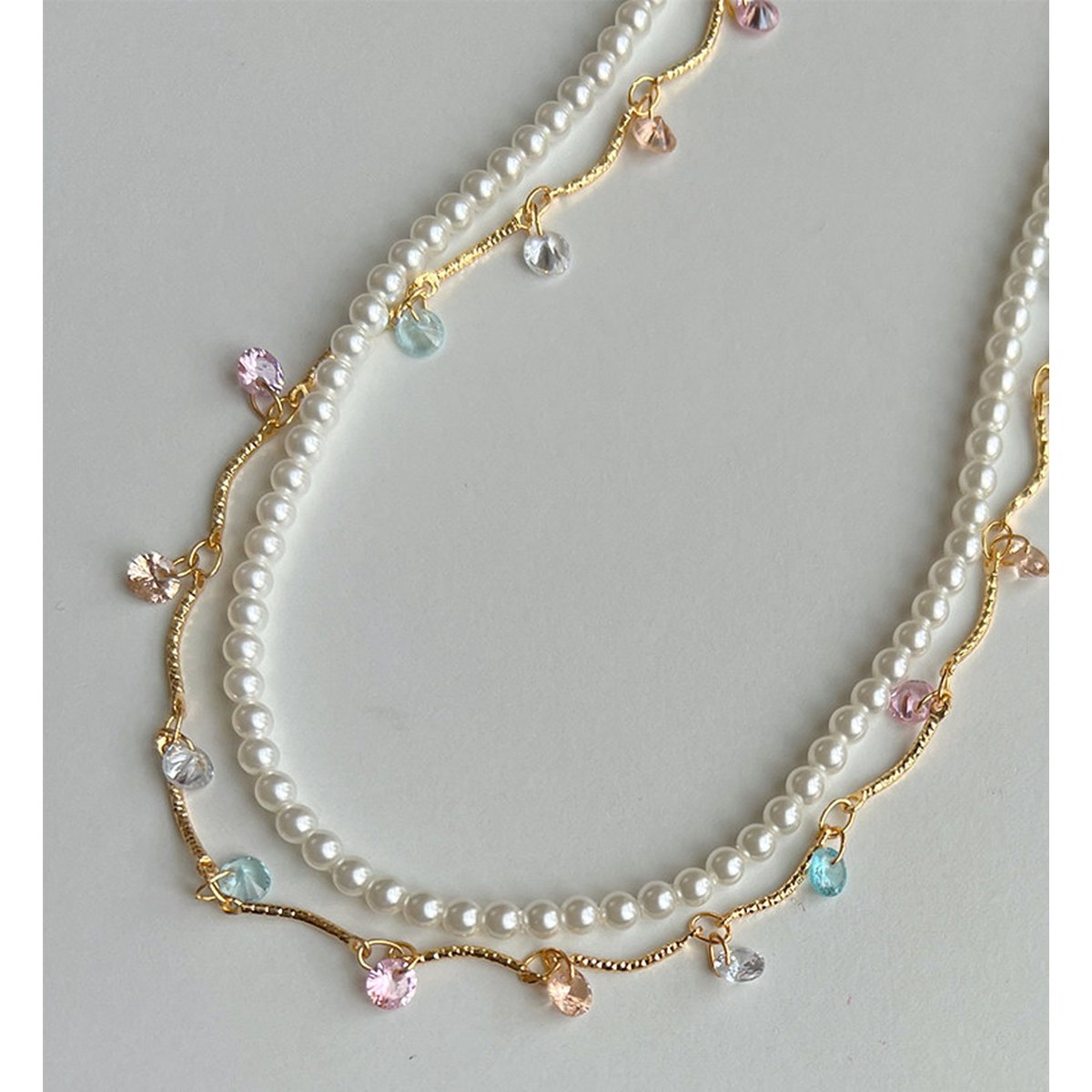 Moonstone Flowing Light Double Layered Versatile Necklace