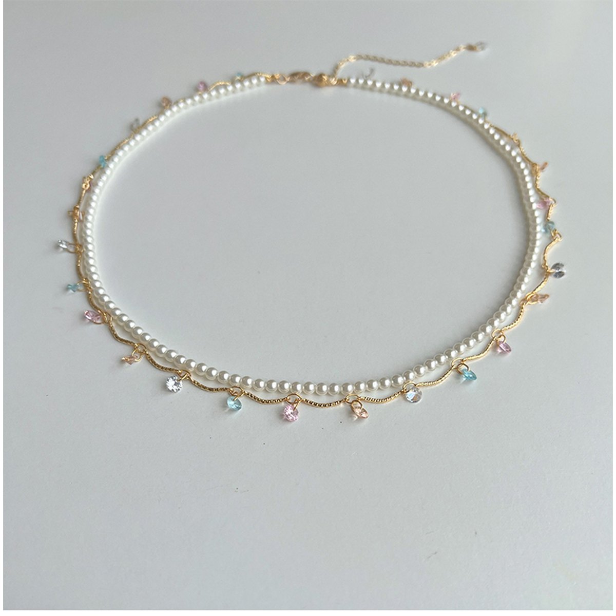 Moonstone Flowing Light Double Layered Versatile Necklace