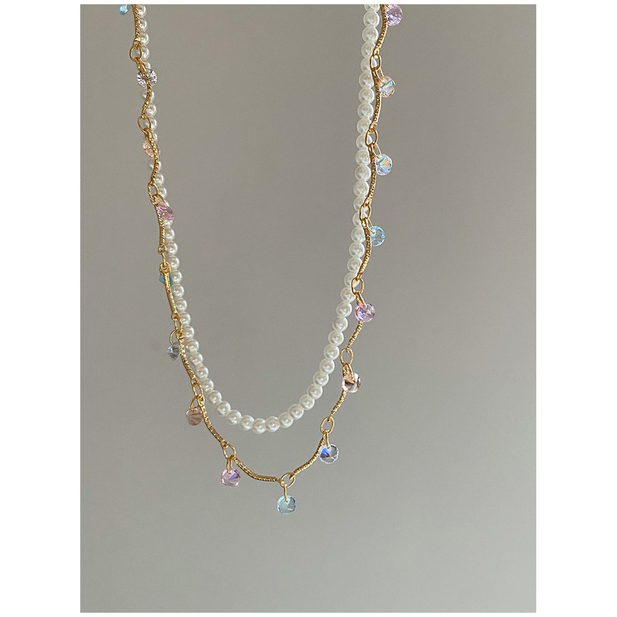 Moonstone Flowing Light Double Layered Versatile Necklace