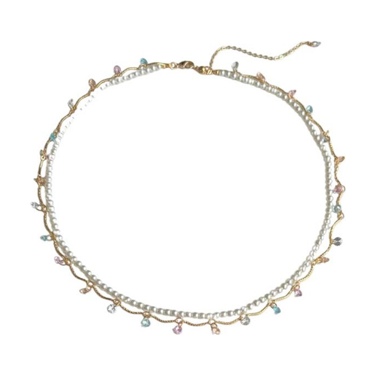 Moonstone Flowing Light Double Layered Versatile Necklace