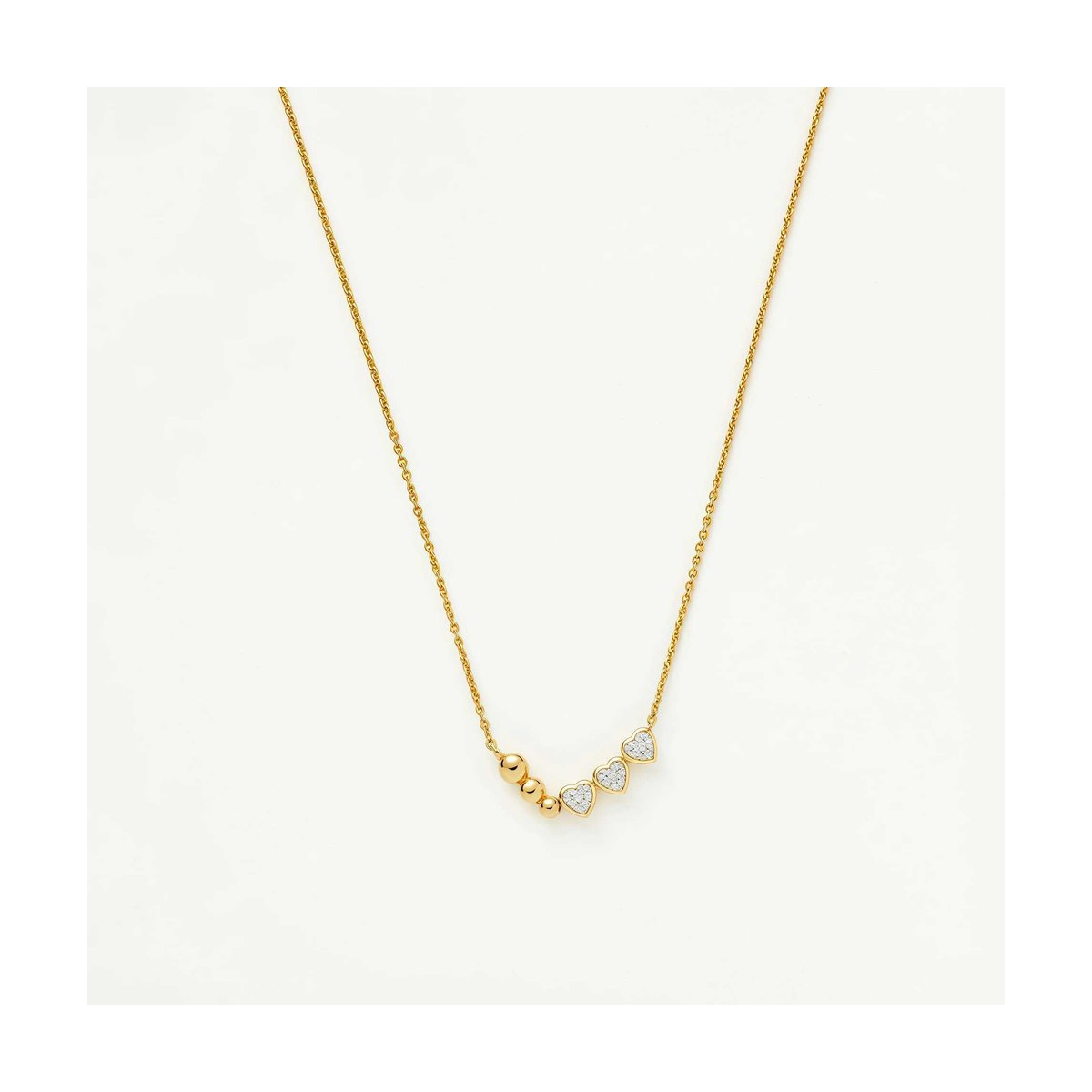 Multi-layered Heart-shaped Diamond Layered Necklace