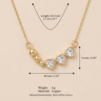 Multi-layered Heart-shaped Diamond Layered Necklace