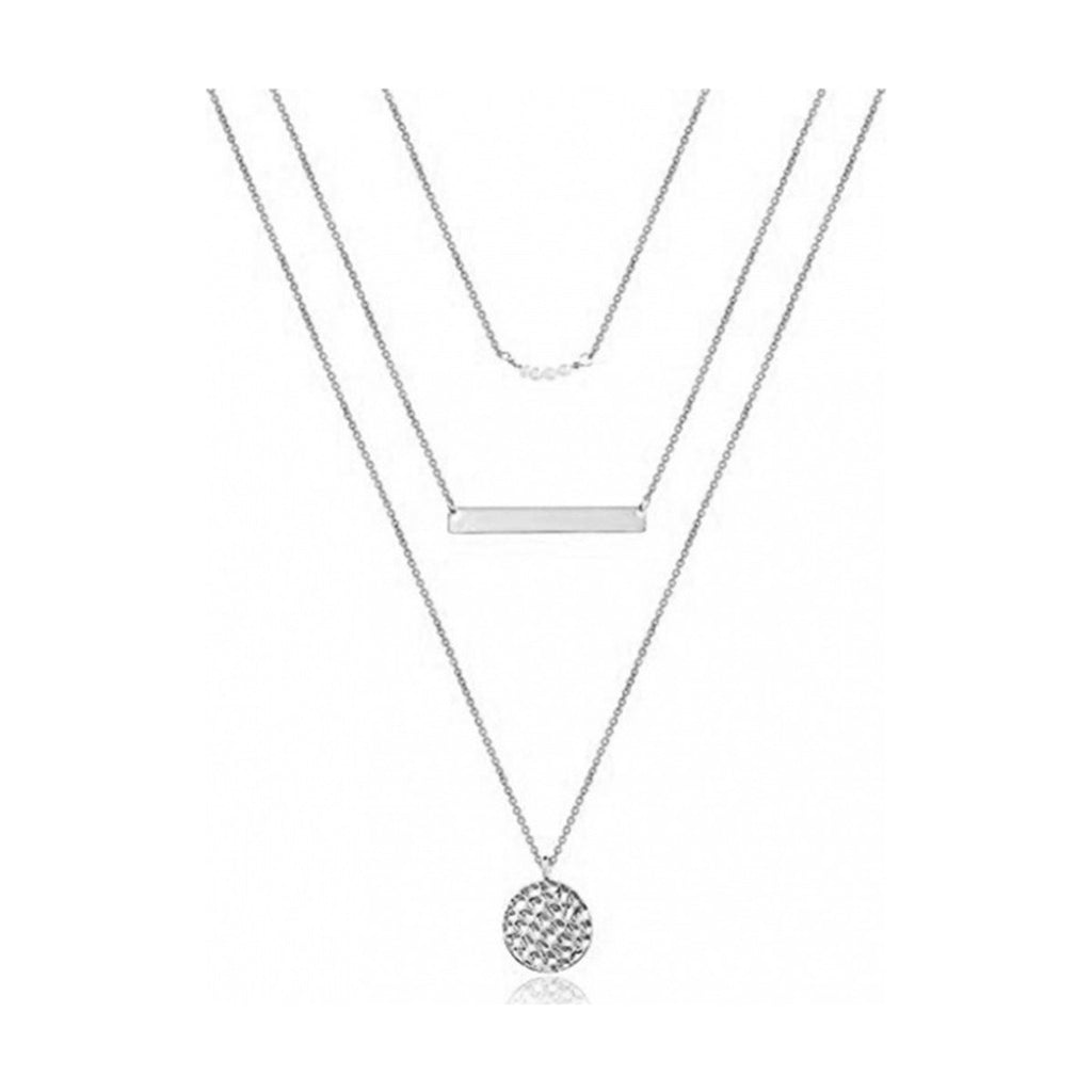 Multi Layered Metal Pearl Necklace