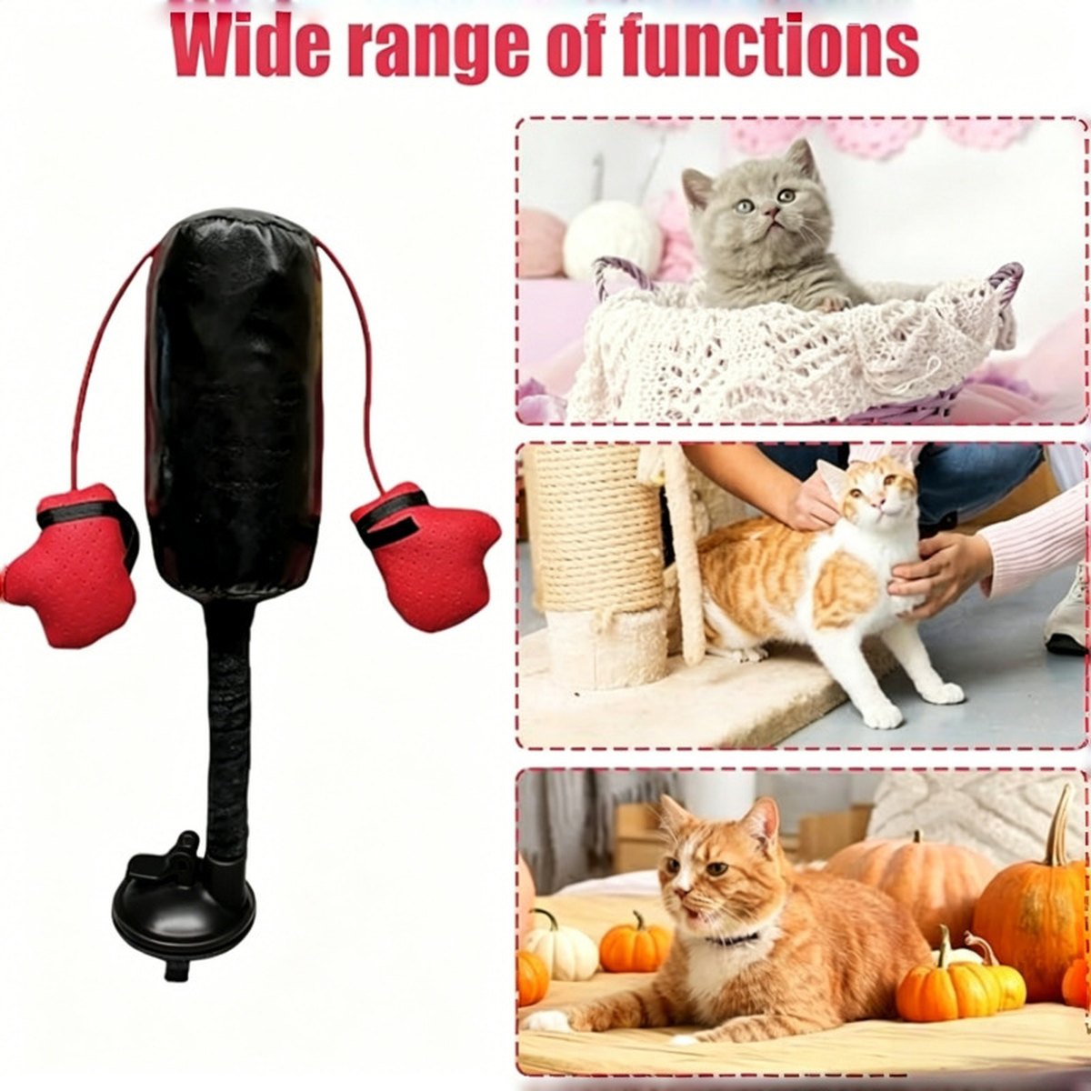 Multifunctional Interactive Silicone Cat Punching Toy