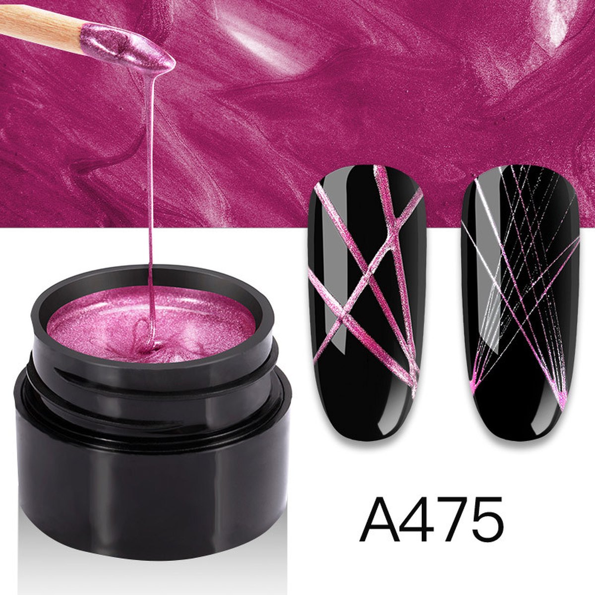 Nail Art Metal Brushed Glue Painting