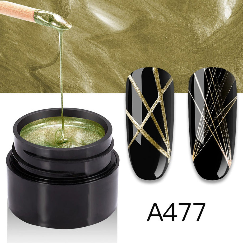 Nail Art Metal Brushed Glue Painting