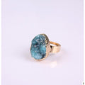 Natural Stone Agate Crystal Bud Rings Rose