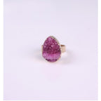 Natural Stone Agate Crystal Bud Rings Rose
