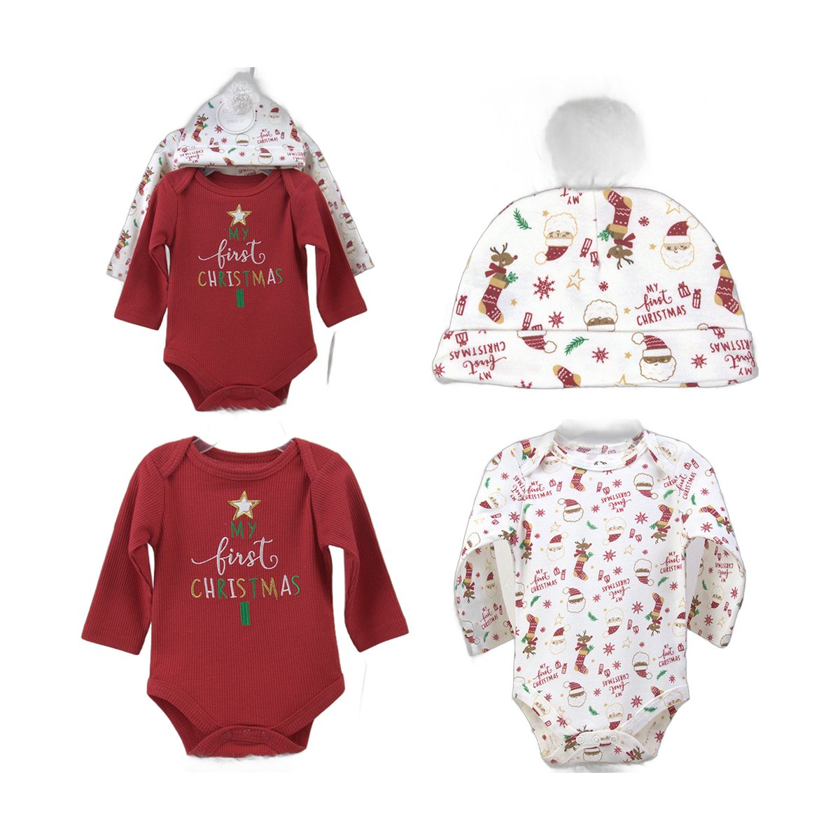Newborn Baby Long Sleeve Bodysuit Hat Headband