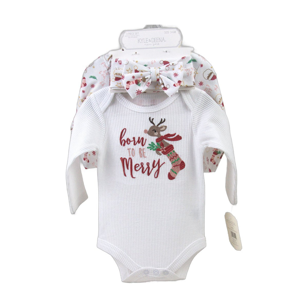 Newborn Baby Long Sleeve Bodysuit Hat Headband
