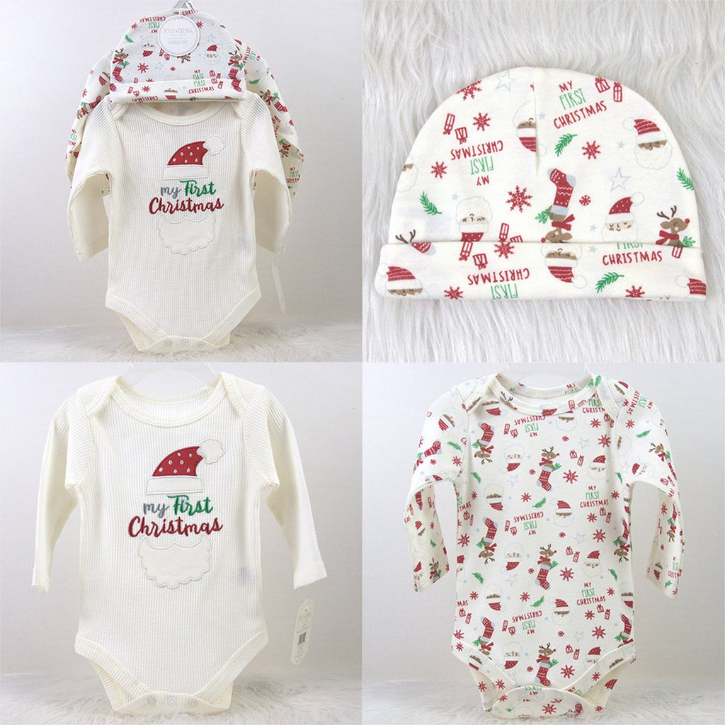 Newborn Baby Long Sleeve Bodysuit Hat Headband