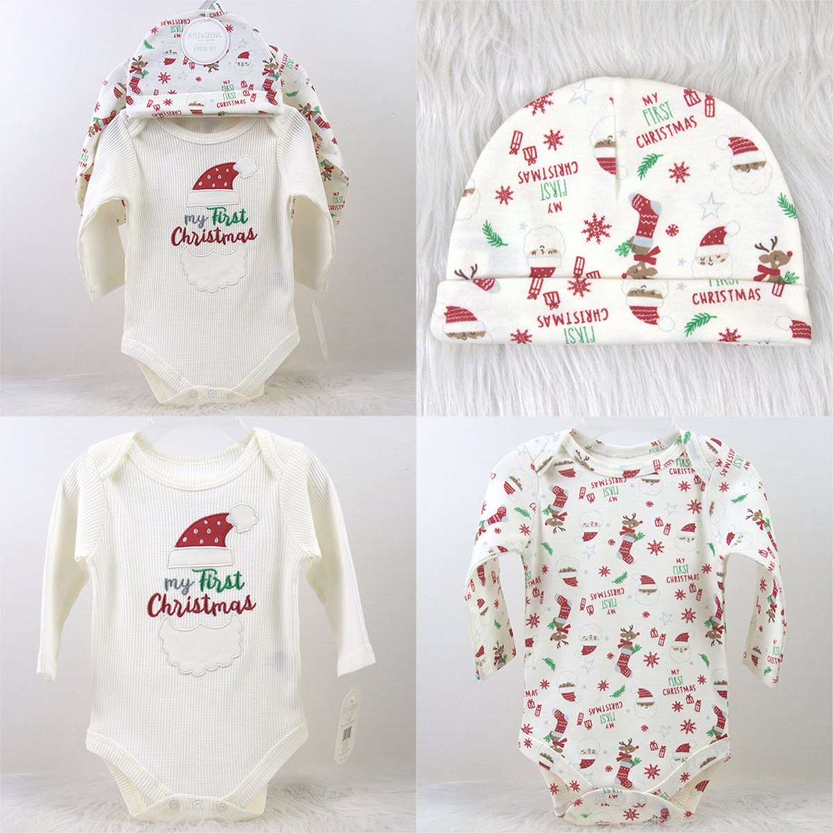Newborn Baby Long Sleeve Bodysuit Hat Headband
