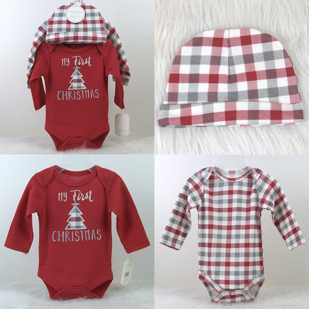 Newborn Baby Long Sleeve Bodysuit Hat Headband