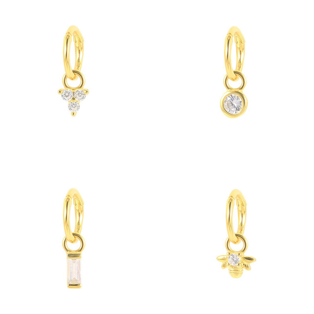 Nose Ring Bee Geometric Diamond Ear Cuff