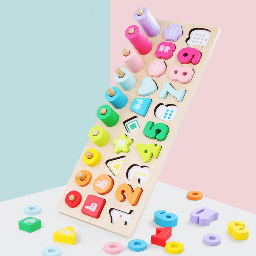 Number Puzzle Shape Matching Wooden Teaching Aid