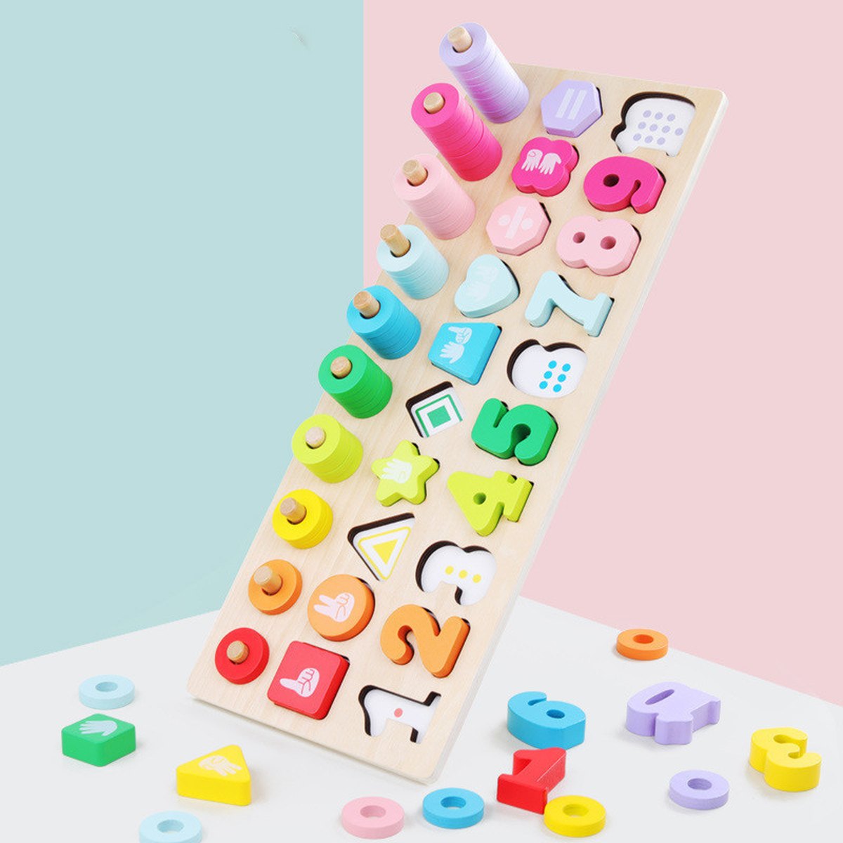 Number Puzzle Shape Matching Wooden Teaching Aid