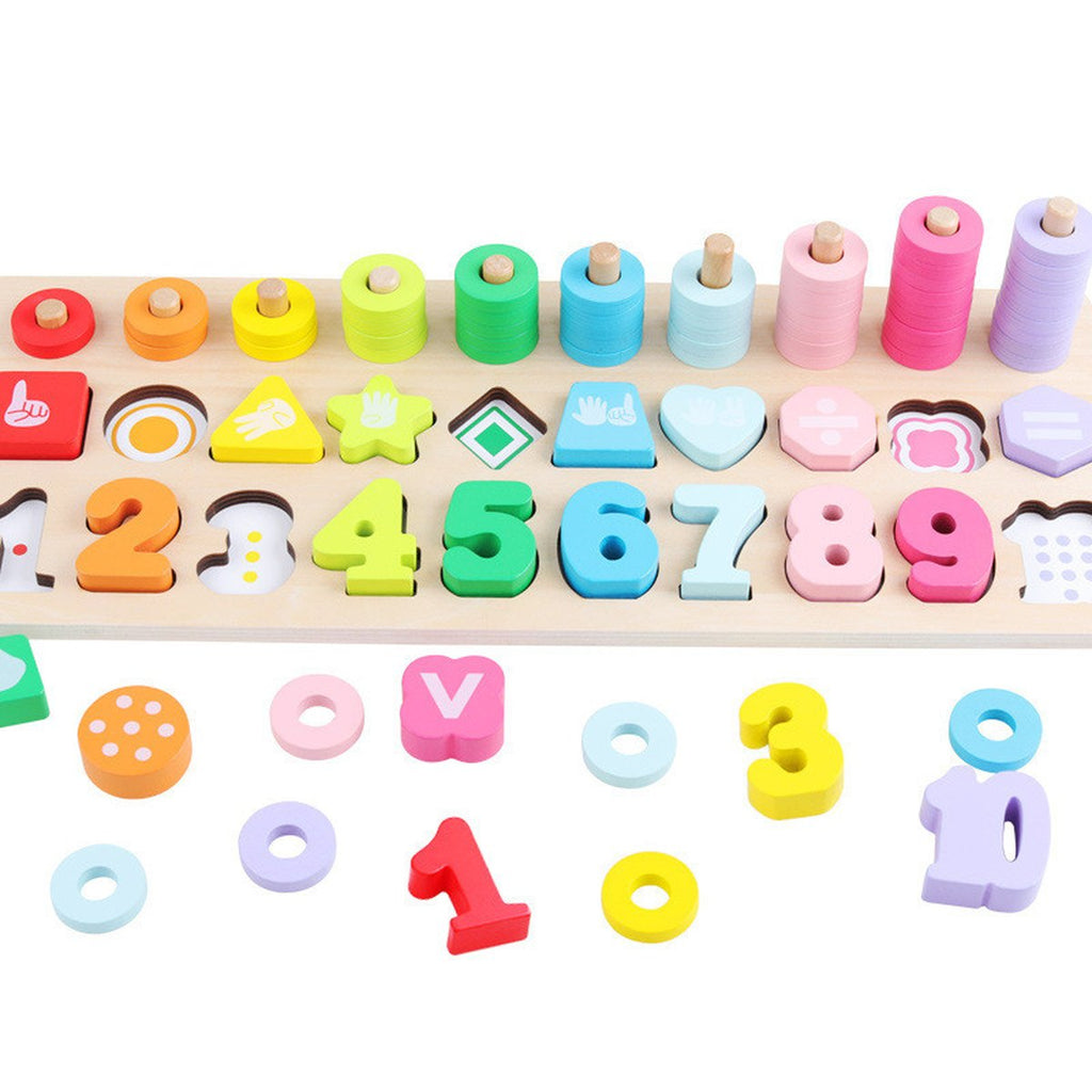 Number Puzzle Shape Matching Wooden Teaching Aid