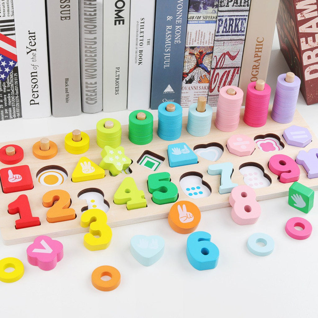 Number Puzzle Shape Matching Wooden Teaching Aid