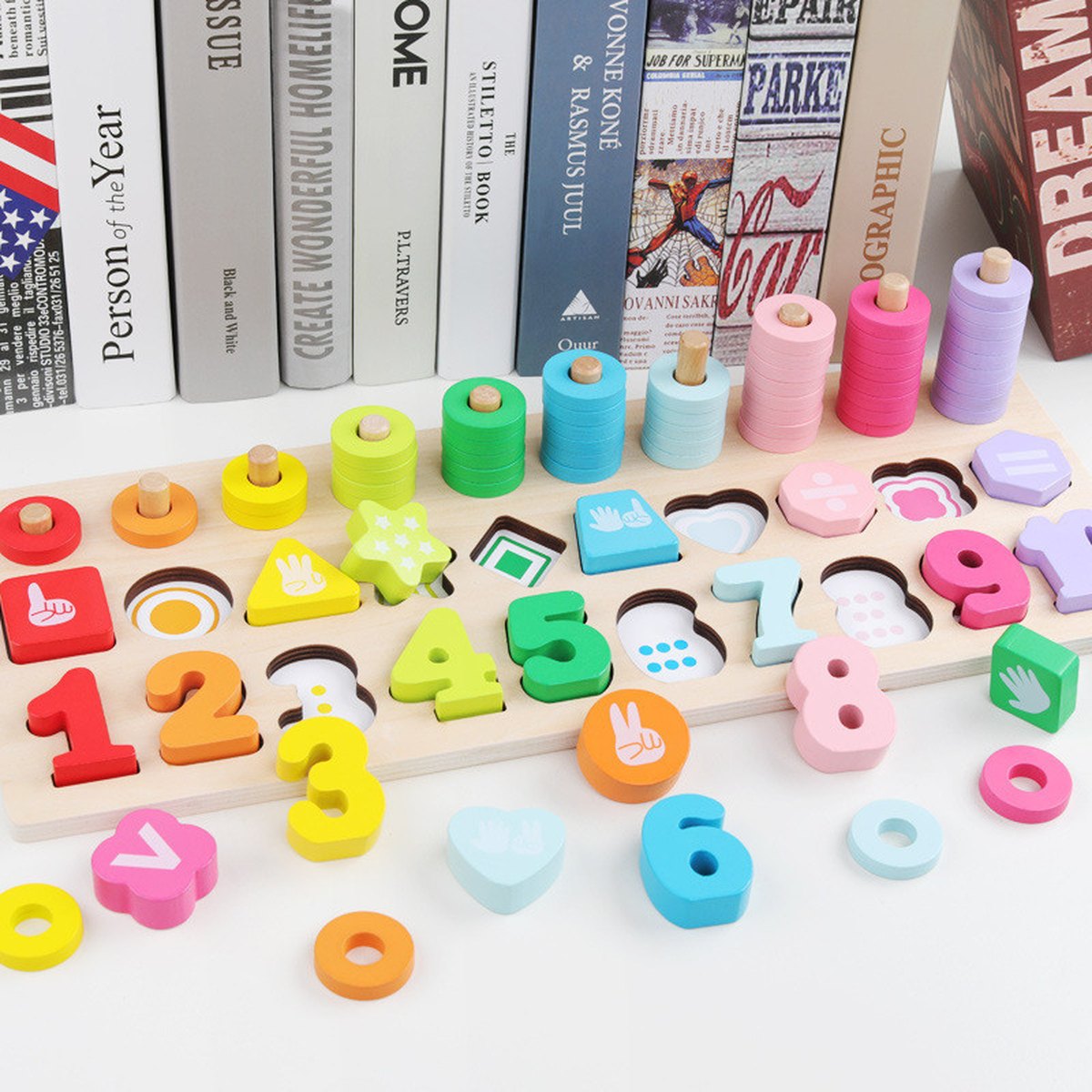 Number Puzzle Shape Matching Wooden Teaching Aid