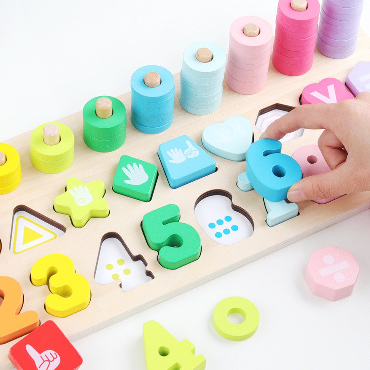 Number Puzzle Shape Matching Wooden Teaching Aid