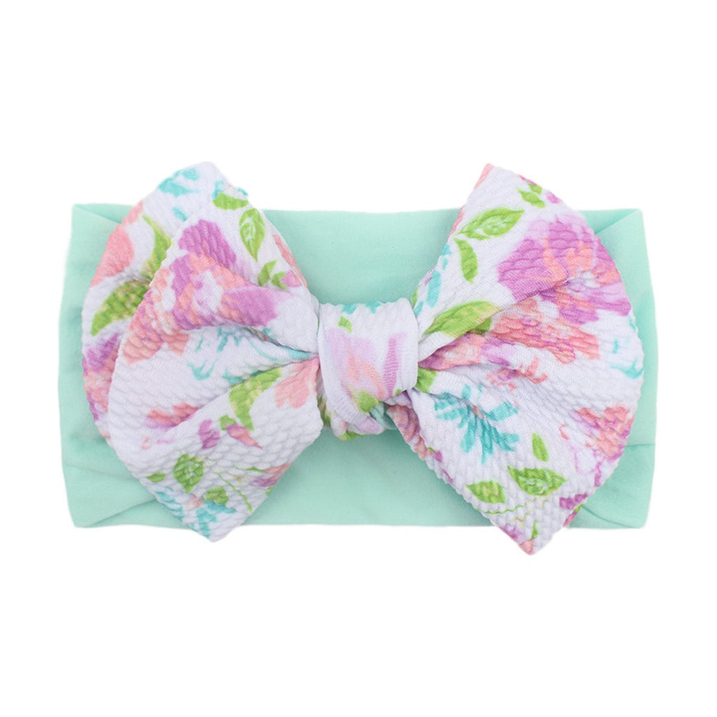 Nylon Bow Hair Band Baby Soft Printed