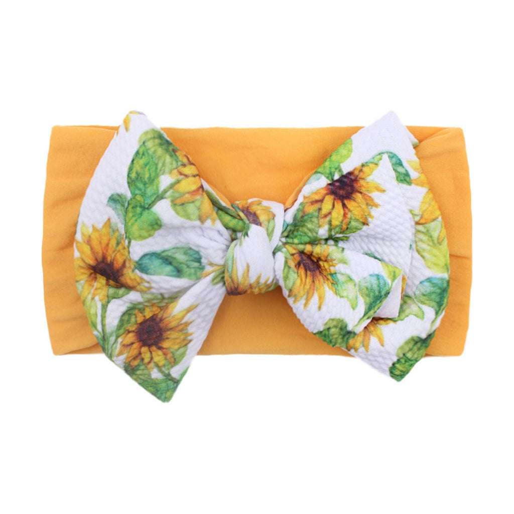 Nylon Bow Hair Band Baby Soft Printed