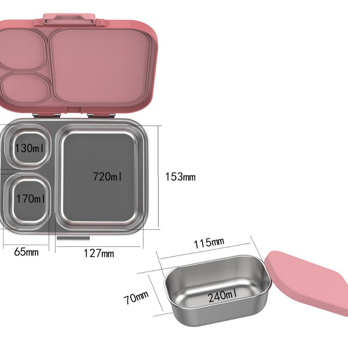 Office Lunch Box Sealed Partitioned