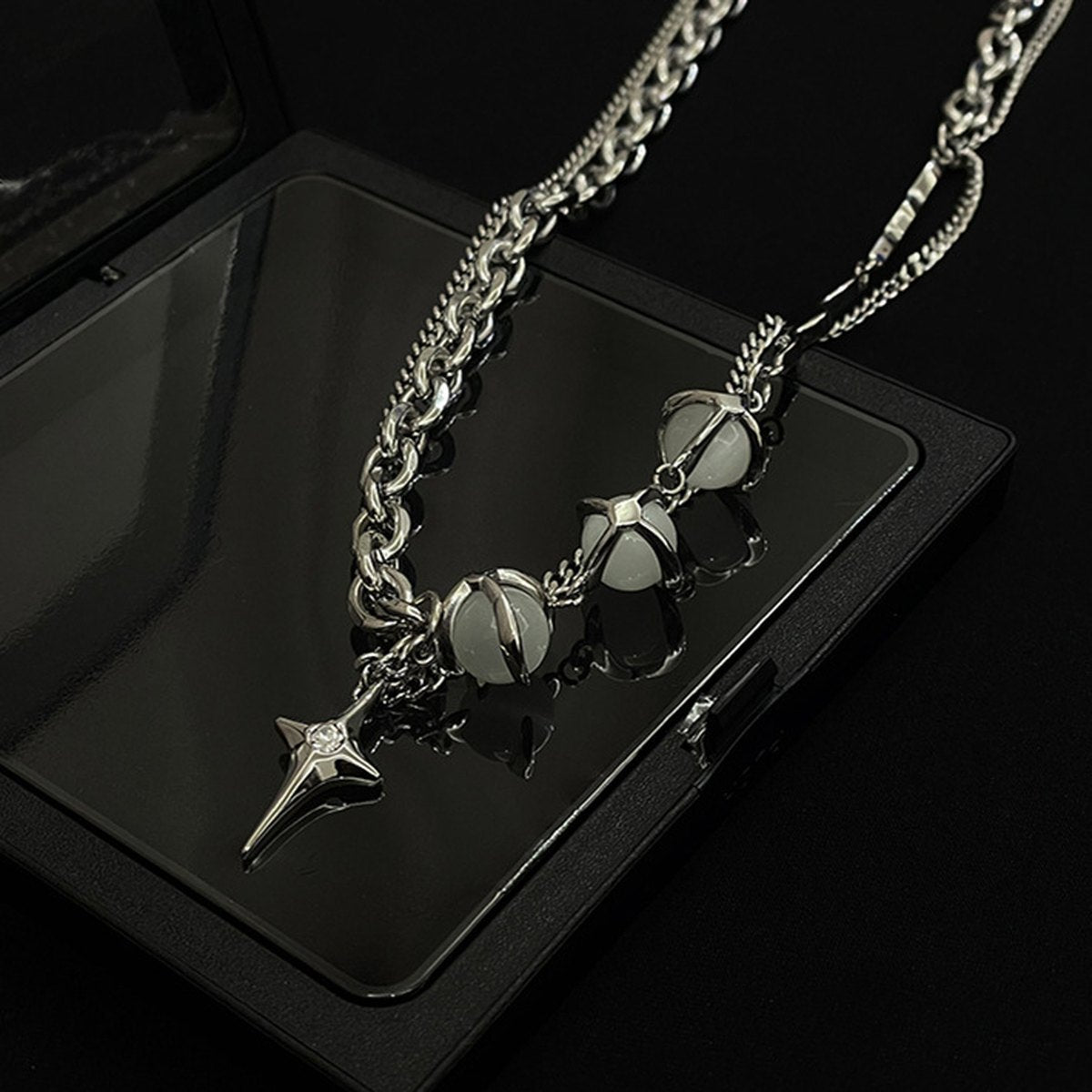 Opal Titanium Steel Necklace