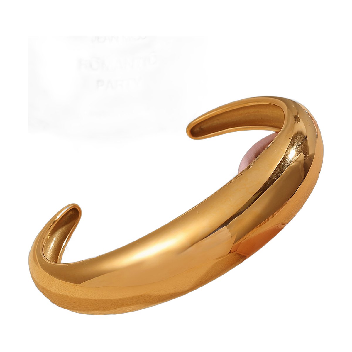 Open Bangle 18k Gold-plated Stainless Steel C-shaped