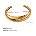 Open Bangle 18k Gold-plated Stainless Steel C-shaped