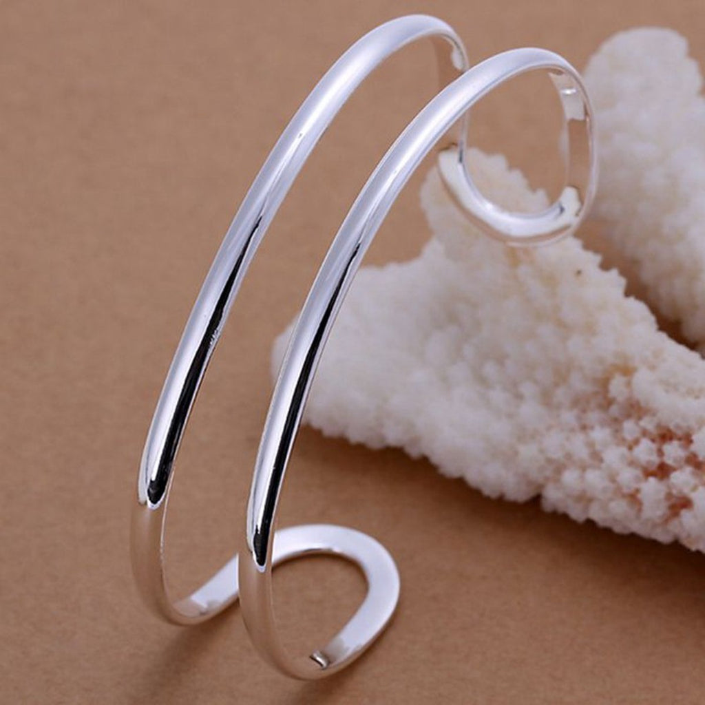 Open Silver Bangle