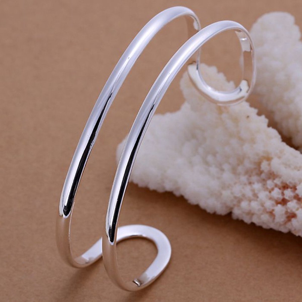 Open Silver Bangle