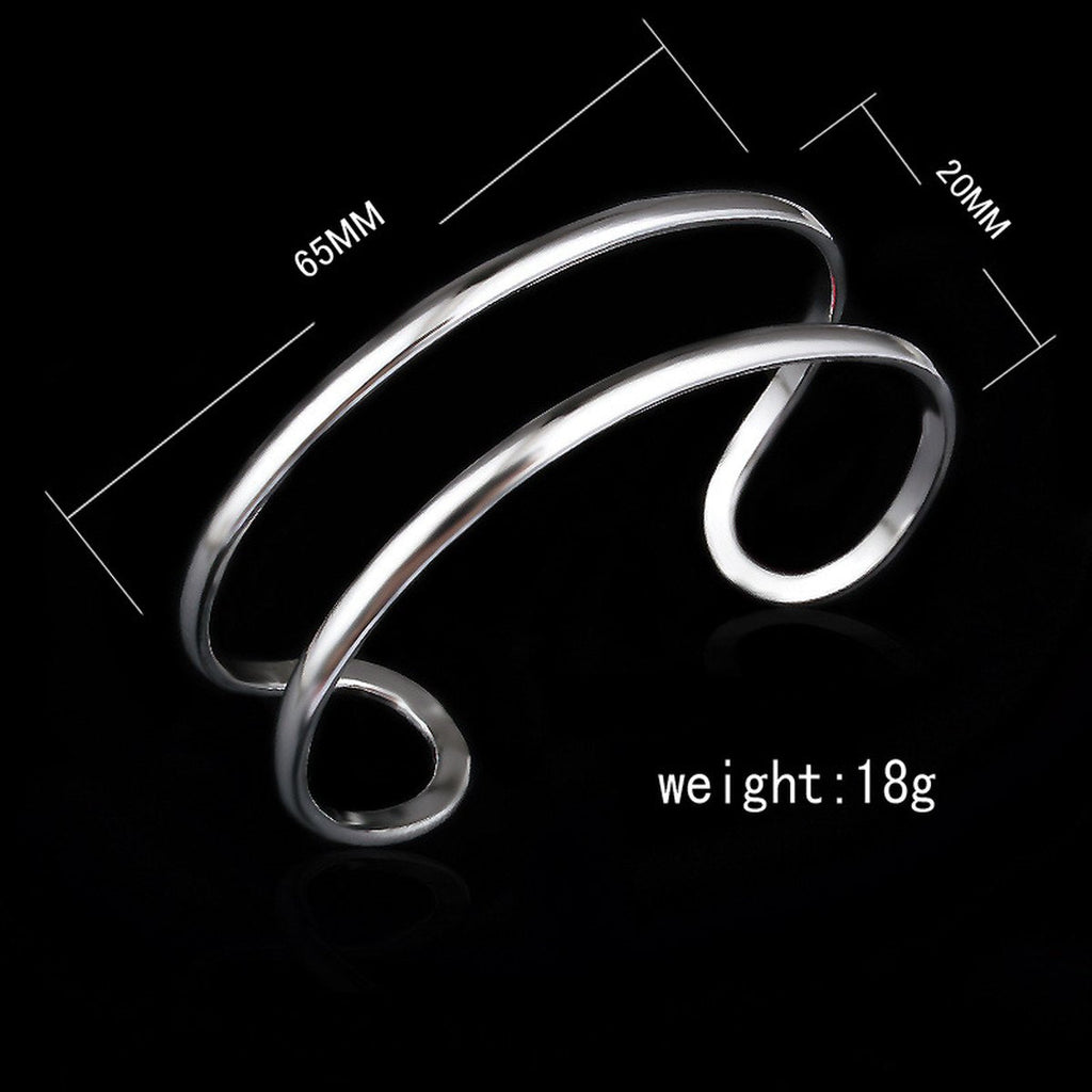 Open Silver Bangle