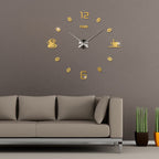 Oversized Mirror Wall Sticker Clock